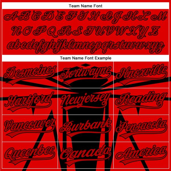 Custom Red Black 3D Pattern Design Side Sharp Edges Authentic Baseball Jersey - Image 4