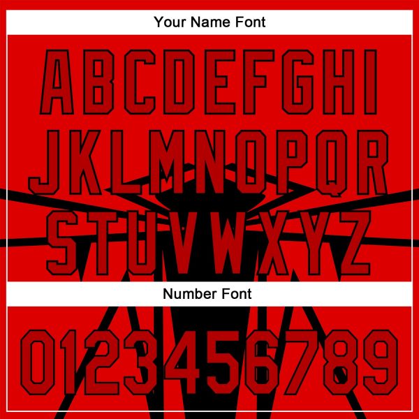 Custom Red Black 3D Pattern Design Side Sharp Edges Authentic Baseball Jersey - Image 5