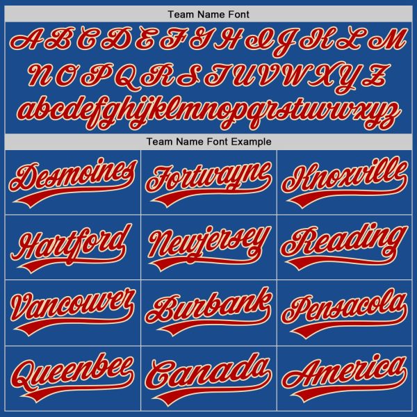 Custom Blue Red-Cream Authentic Throwback Baseball Jersey - Image 4