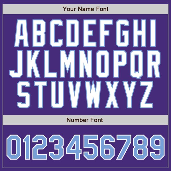 Custom Purple White Pinstripe Light Blue-White Authentic Baseball Jersey - Image 4