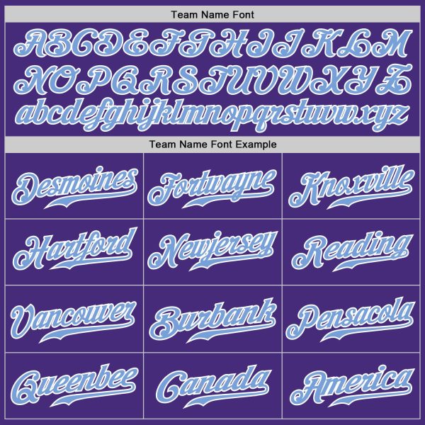 Custom Purple White Pinstripe Light Blue-White Authentic Baseball Jersey - Image 5