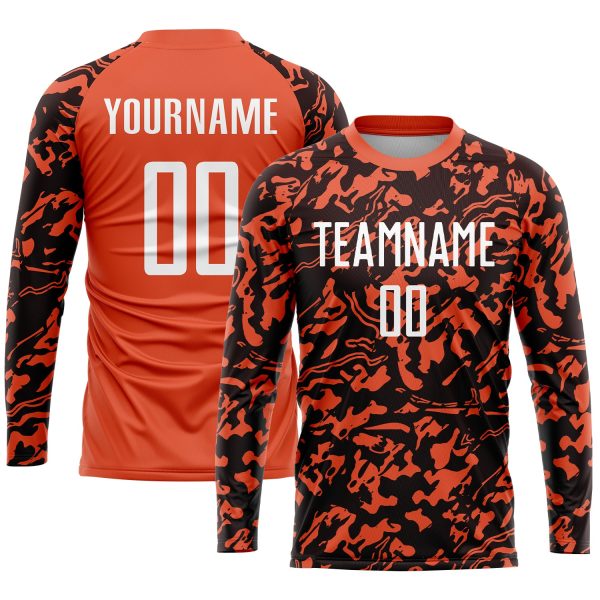Custom Orange White-Black Sublimation Soccer Uniform Jersey - Image 3