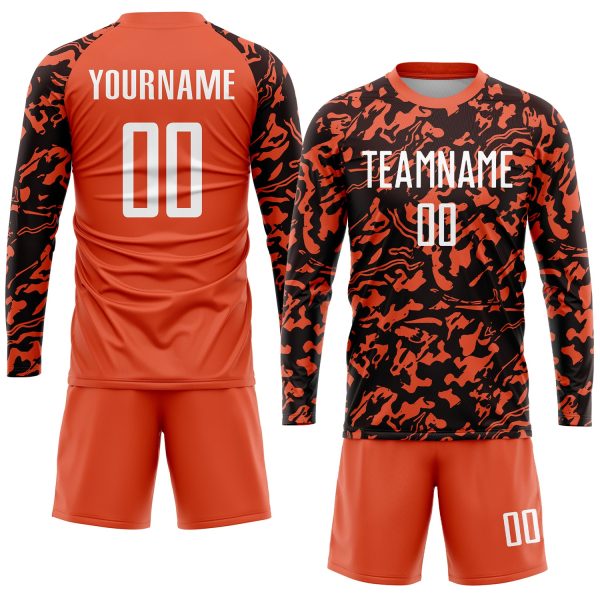 Custom Orange White-Black Sublimation Soccer Uniform Jersey - Image 4