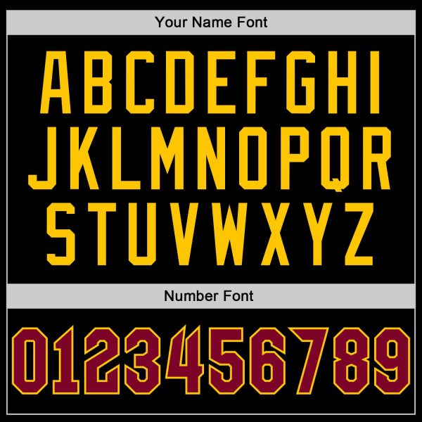 Custom Black Maroon-Gold Performance T-Shirt - Image 3