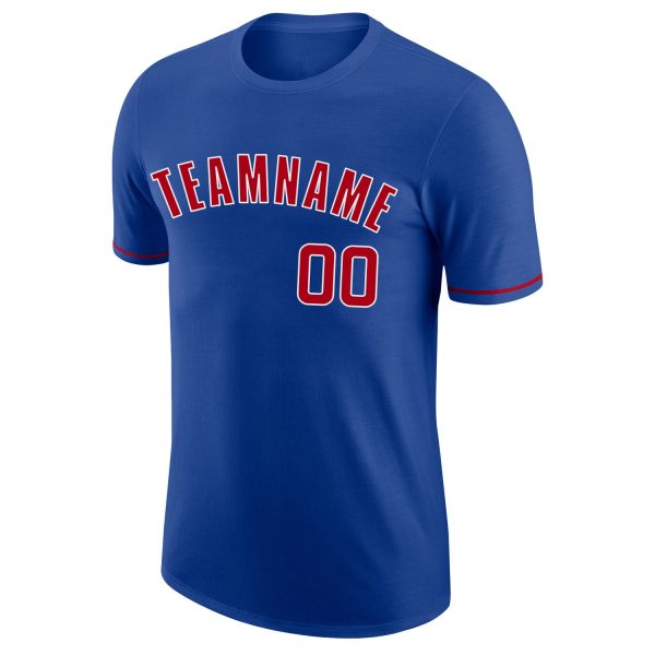 Custom Royal Red-White Performance T-Shirt - Image 5